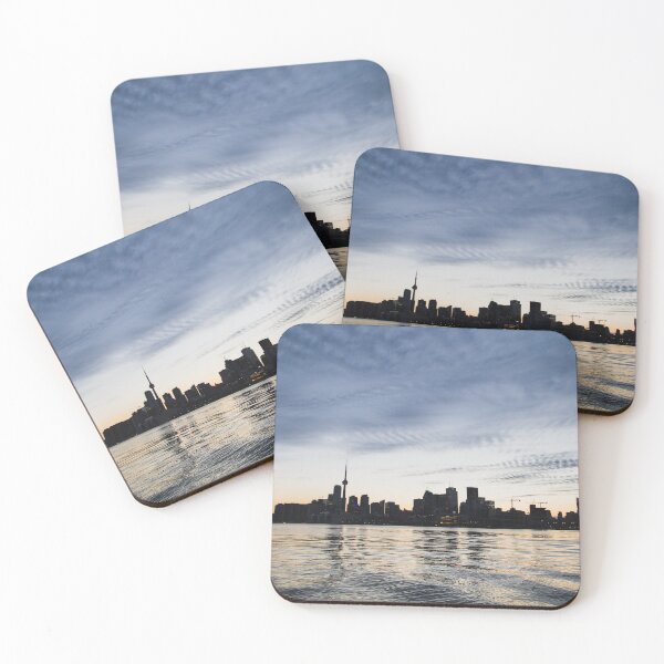 Item preview, orange and blue Sunset, toronto skyline, water,  designed and sold by Rebecca Li.