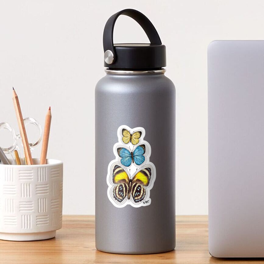 Trio Yellow & Blue butterflies Sticker