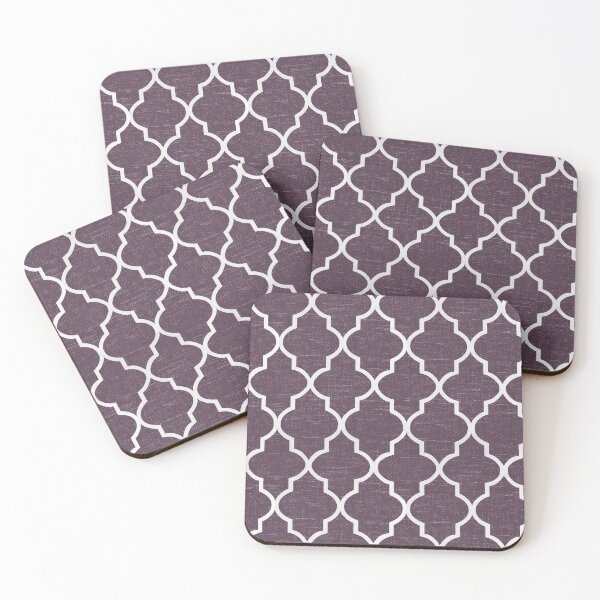 Item preview, Dark Winter Bloom purple white quatrefoil designed and sold by coverinlove.