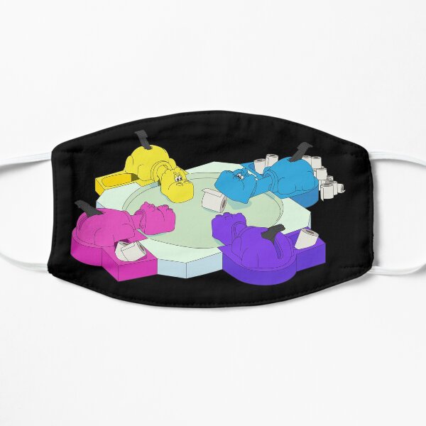 Hungry Hoarding Hippos (Graphic only) Flat Mask