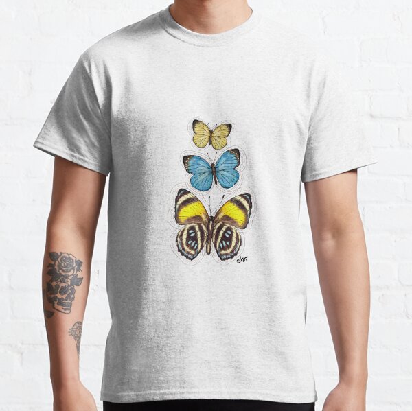 Trio Yellow & Blue butterflies Classic T-Shirt