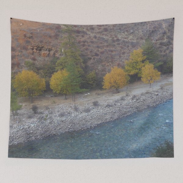 Item preview, Glacial river fall tree colors designed and sold by PrakritiPrints.