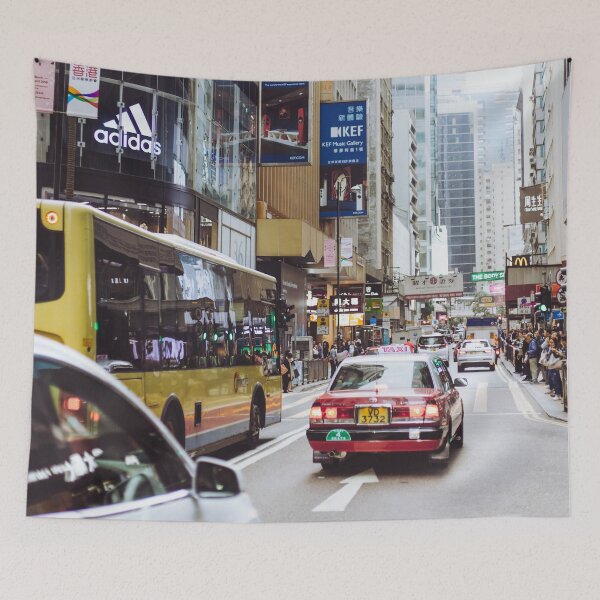 Item preview, Hong Kong City Streets, Red Taxi, downtown designed and sold by Rebecca Li.