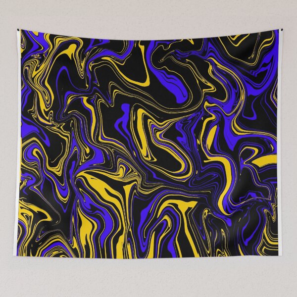 Item preview, Derrame de aceite amarillo azul y negro designed and sold by WildNClassyFun.