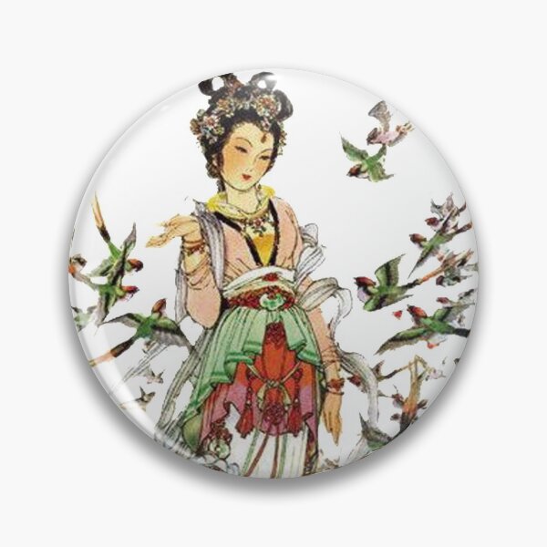 Artikelvorschau, China Kunstdruck - Allegorie junge chinesische Frau mit Vögel entworfen und verkauft von Kallandra.