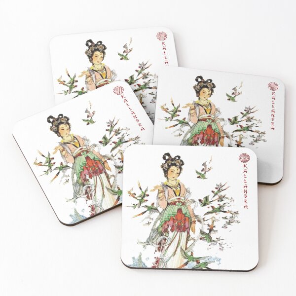 Item preview, China Art Print - Allegory of Young Chinese Woman with Birds designed and sold by Kallandra.