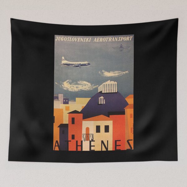 Item preview, Athens vintage travel poster designed and sold by stickart-marek.