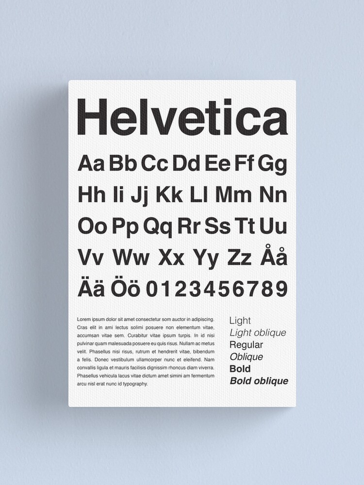 Alternate view of Typography Poster Helvetica Alphabet Canvas Print