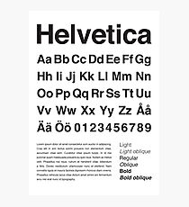 Typography Poster Helvetica Alphabet Photographic Print