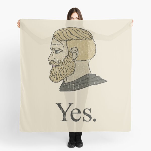 Yes Chad Meme Wojak Scarf for Sale by IconicalHawk