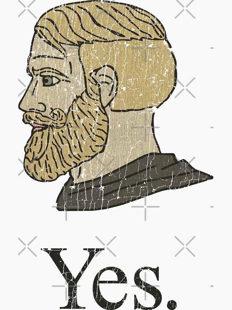 Gamer Yes Chad Meme - Meme - Sticker