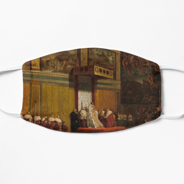 Pope Pius VII in the Sistine Chapel Oil Painting by Jean-Auguste-Dominique Ingres Flat Mask