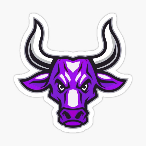 Pegatina «Toro morado de dibujos animados» de BigBubbleDesign | Redbubble