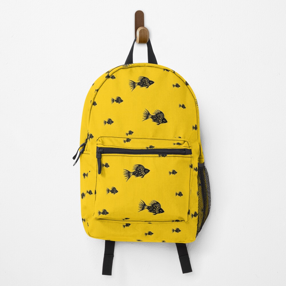 Sun-Fish, paper cut and graphic design, bold and bright Backpack