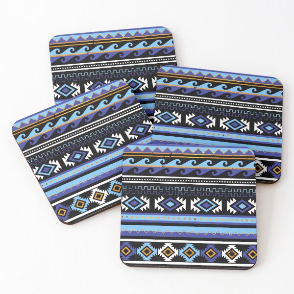 Item preview, The Blue Aztec with Gold Accent designed and sold by SortaFire.