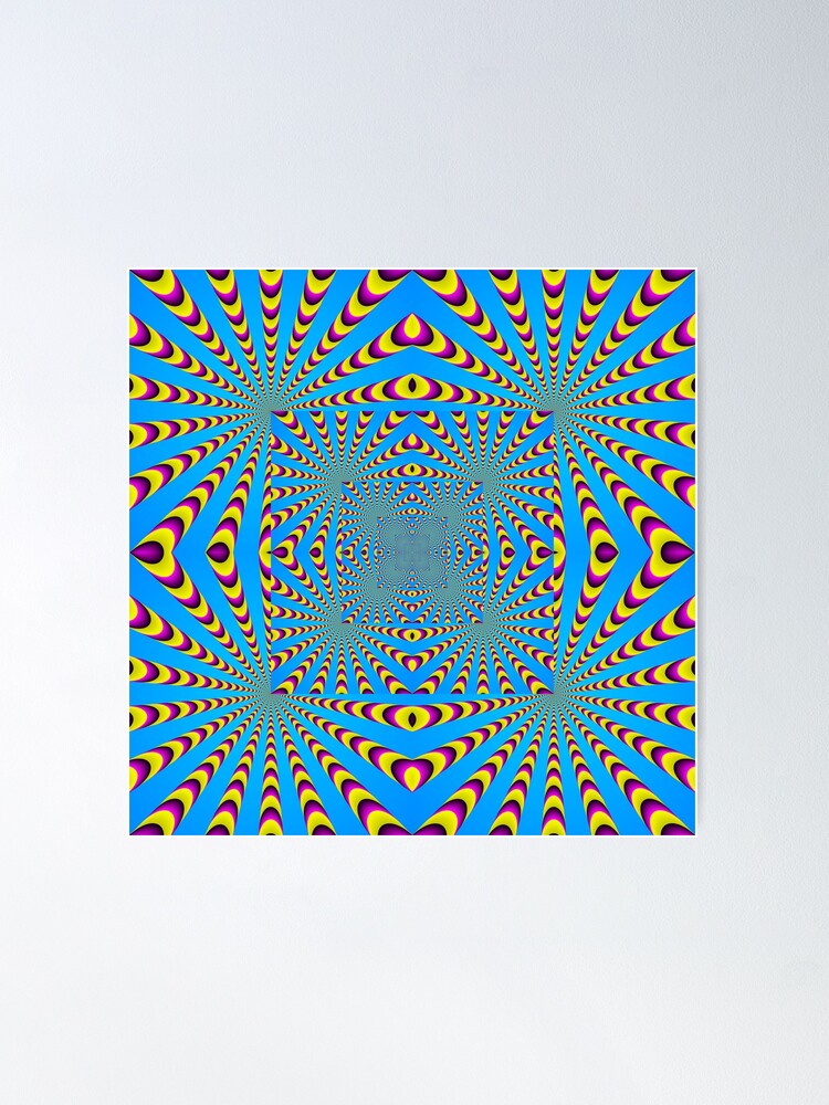 Alternate view of Blue optical illusions colour Poster