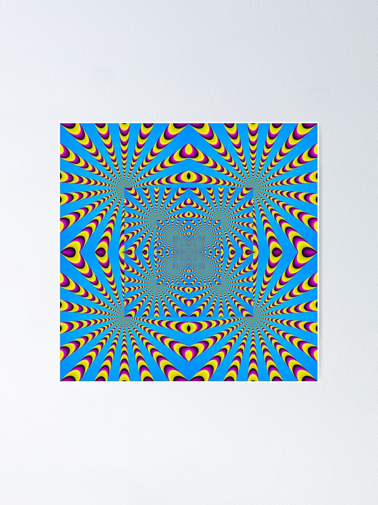 Alternate view of Blue optical illusions colour Poster