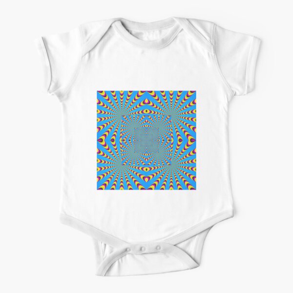 Blue optical illusions colour Short Sleeve Baby One-Piece