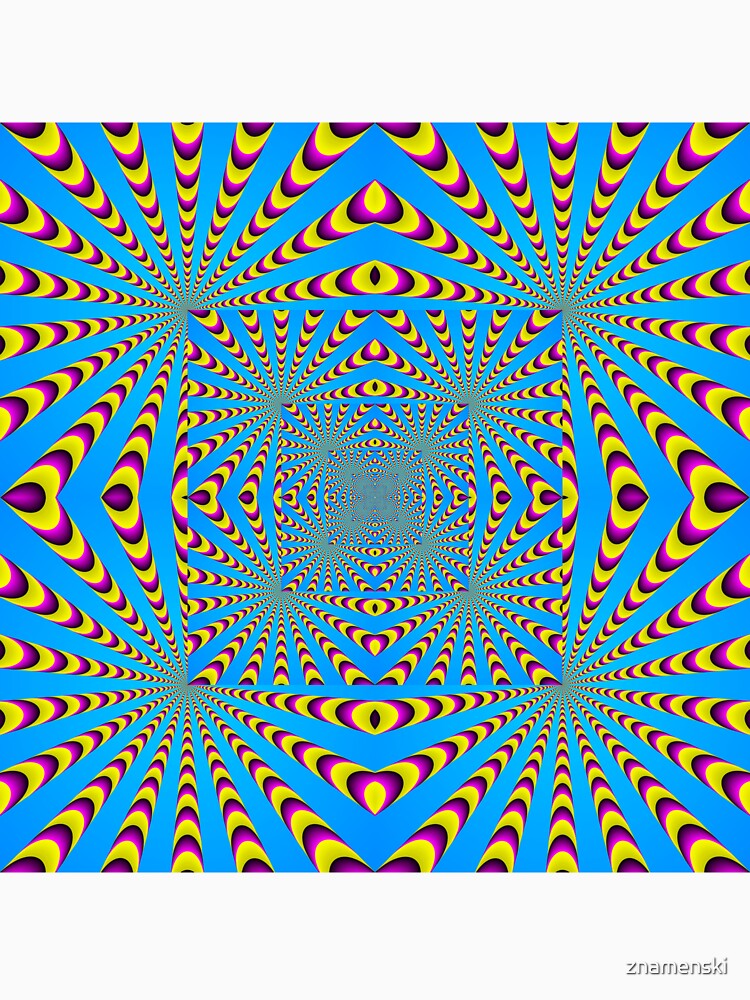 Blue optical illusions colour by znamenski