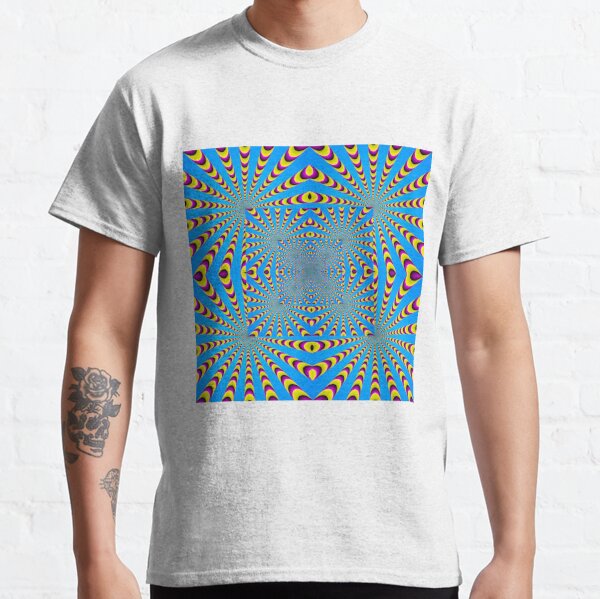 Blue optical illusions colour Classic T-Shirt