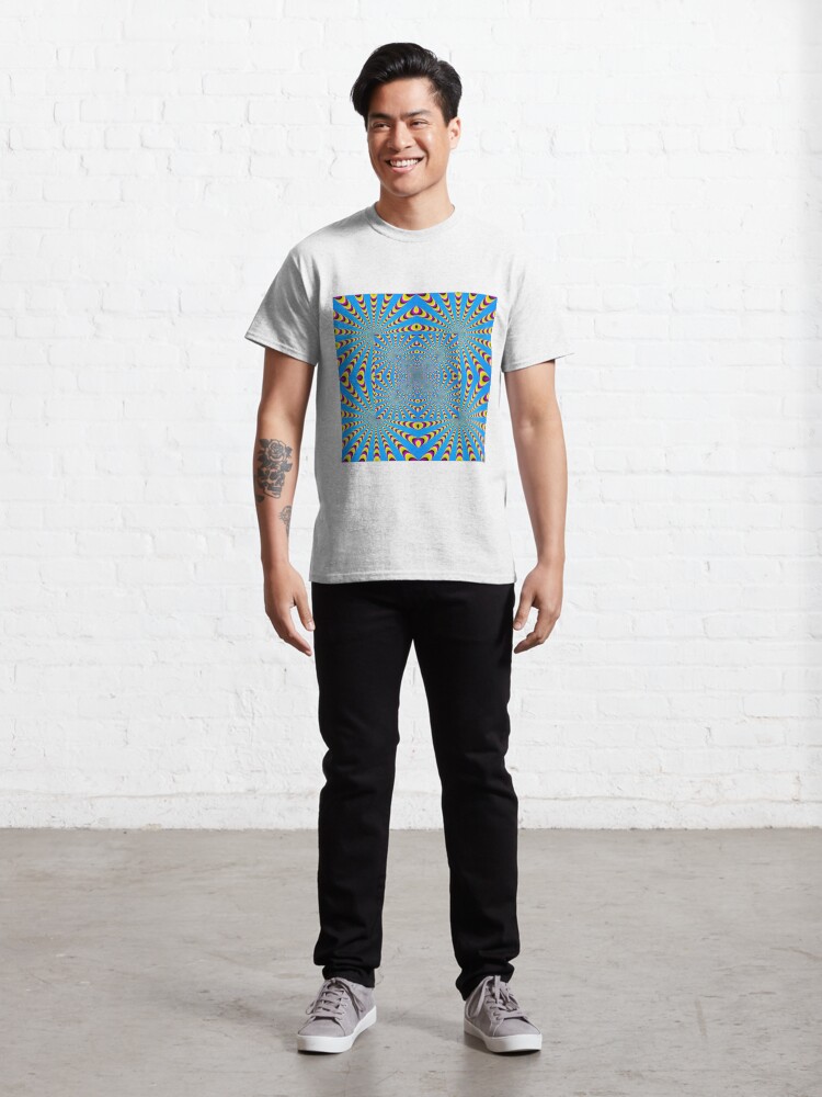 Alternate view of Blue optical illusions colour Classic T-Shirt