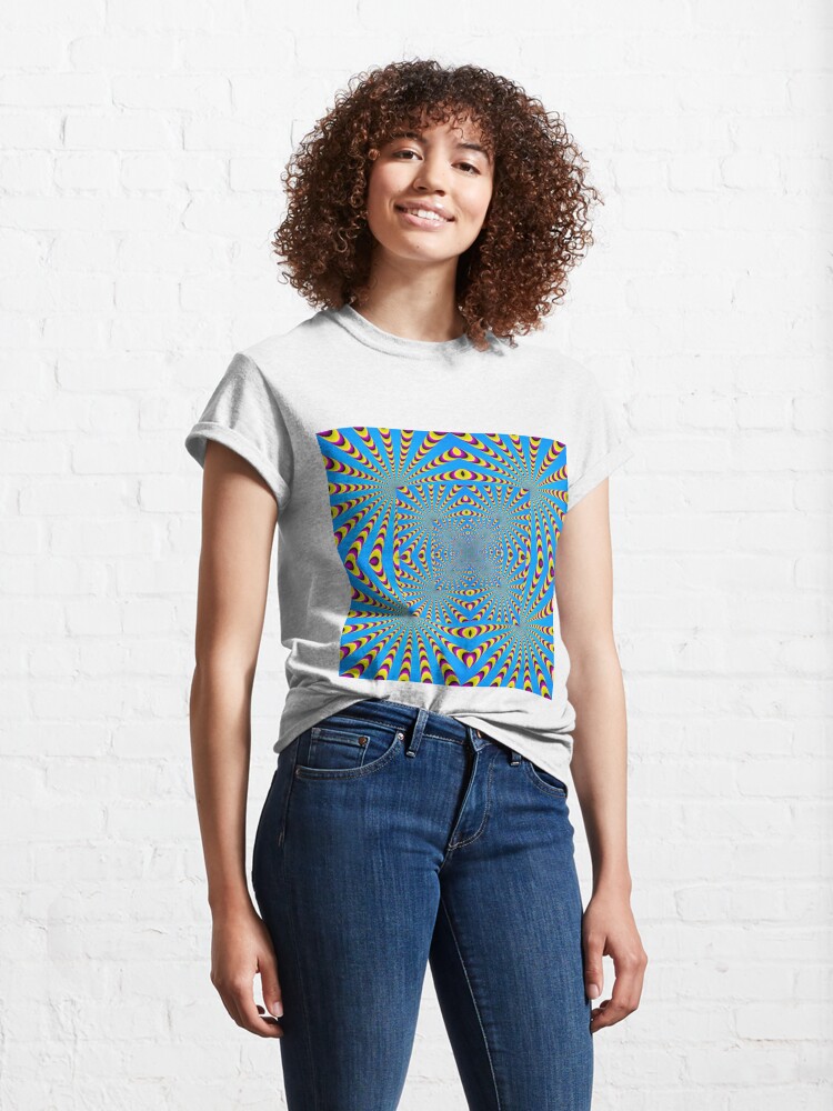 Alternate view of Blue optical illusions colour Classic T-Shirt