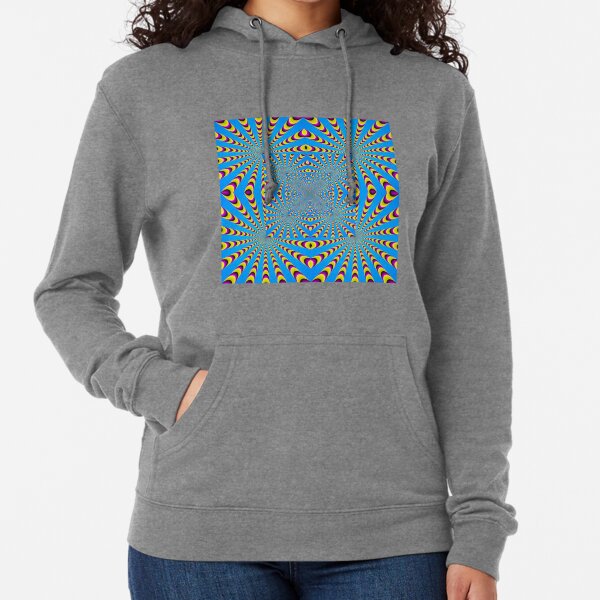 Blue optical illusions colour Lightweight Hoodie