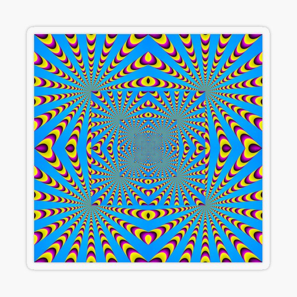 Blue optical illusions colour Transparent Sticker