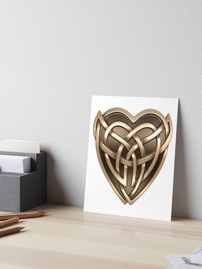 Celtic knot Bronze (Heart design) Art Board Print for Sale