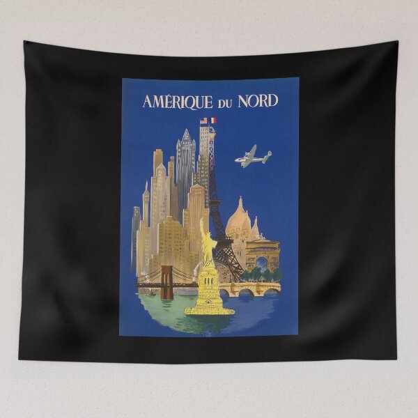 Item preview, Amerique du Nord vintage travel poster designed and sold by stickart-marek.