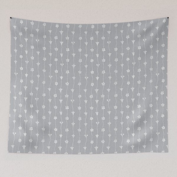 Item preview, Light Harbor Mist grey white climbing flowers designed and sold by coverinlove.