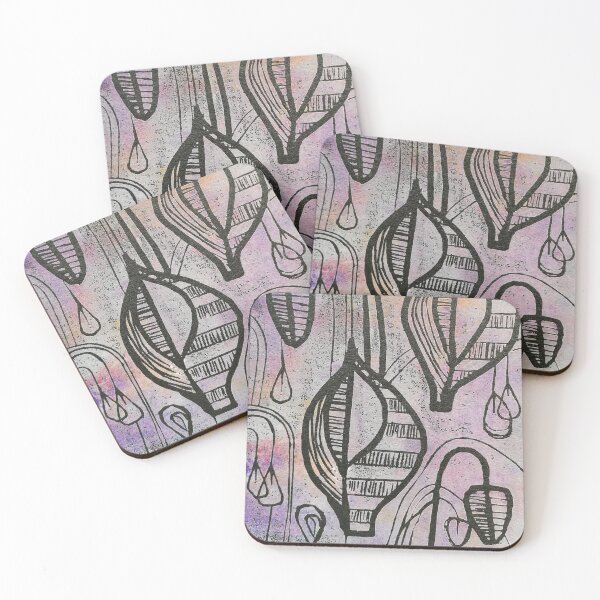 Item preview, Lilac coloured retro seedpod pattern designed and sold by CathyB-P.