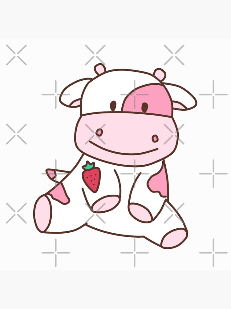 strawberry cow Art Print for Sale by adequatedesigns