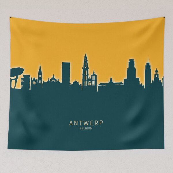 Item preview, Antwerp Belgium Skyline designed and sold by ArtPrints.