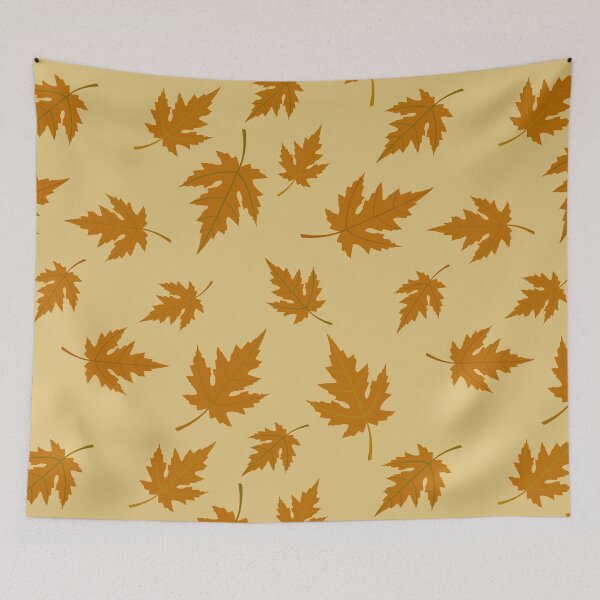Item preview, Yellow Orange Leaves Wallpaper Pattern designed and sold by AmbroseAnn.