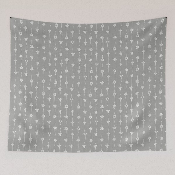 Item preview, Smoky Flint Gray white climbing flowers designed and sold by coverinlove.