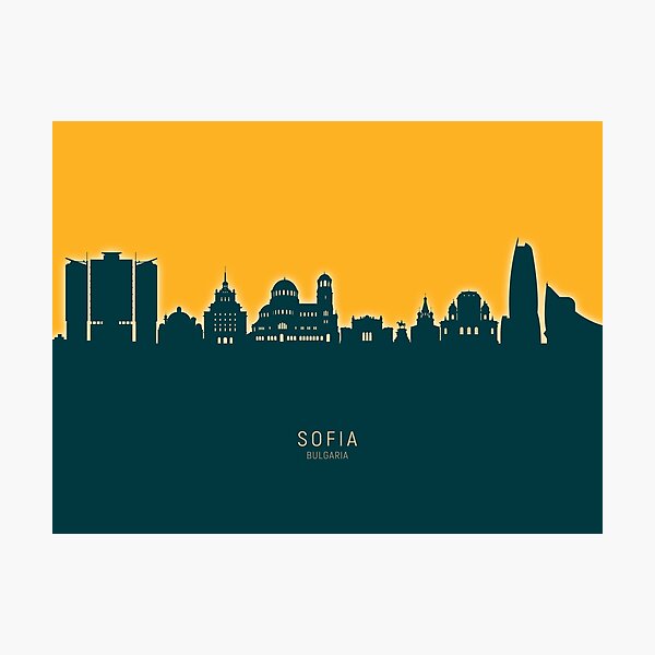 Item preview, Sofia Bulgaria Skyline designed and sold by ArtPrints.
