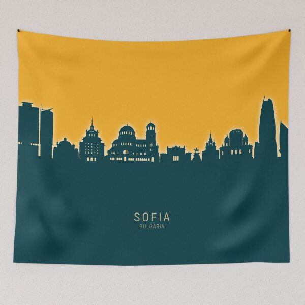 Item preview, Sofia Bulgaria Skyline designed and sold by ArtPrints.