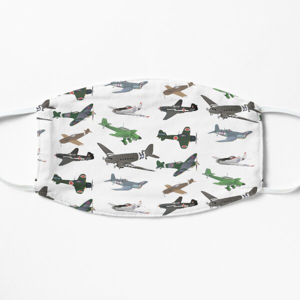 Multiple WW2 Airplanes Flat Mask