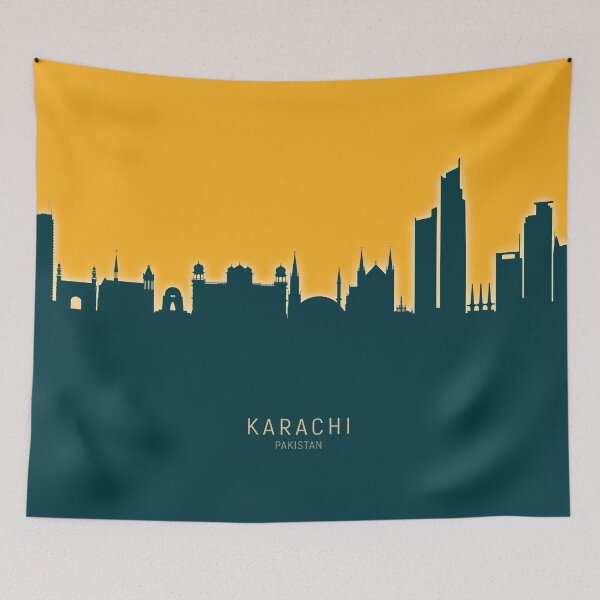 Artikelvorschau, Karachi Pakistan Skyline entworfen und verkauft von ArtPrints.