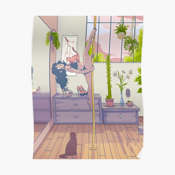  with her cats. Poster