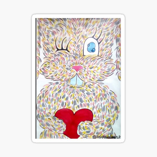 Lapinlove, illustration acrylique Sticker