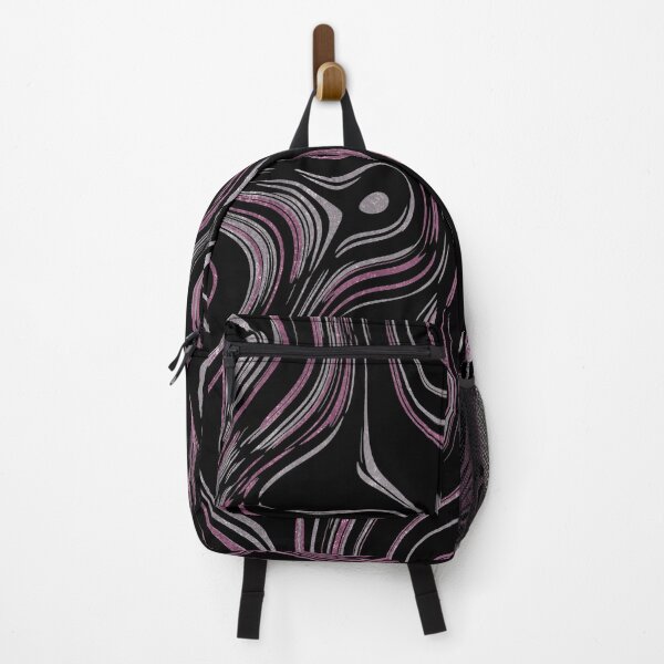 Item preview, Liquid Marble Swirls Pink Silver on Black designed and sold by WisdomInspired.