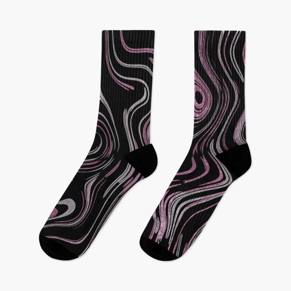 Item preview, Liquid Marble Swirls Pink Silver on Black designed and sold by WisdomInspired.