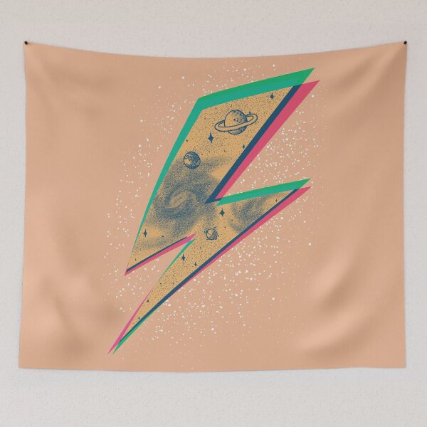 Item preview, Bowie | Ziggy Stardust | Reusable Facemask | Preppy Pink Aesthetic | Original Art Pillowcase | Wall Art | Lightning Bolt | Rock n Roll | Bestselling Symbol Design | Stay Home Again designed and sold by Any Color Designs.