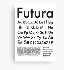 Typography Poster Futura Alphabet Canvas Print