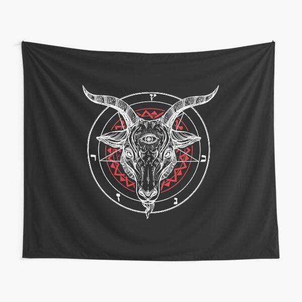 Satanic Goat Baphomet Circle Satan Symbol Lucifer Devil Tapestry
