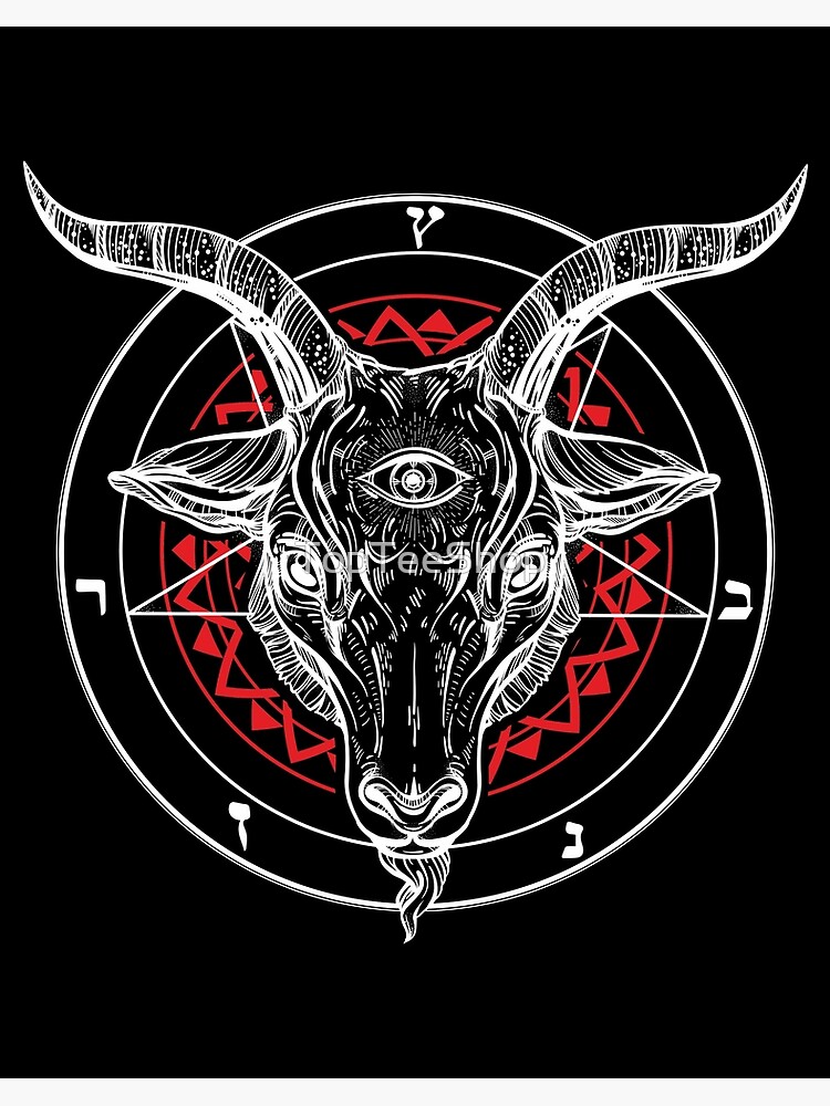 Sigil Baphomet Pentagram Occult Satanic Goat Head Devil 666 Throw Pillow 16x16 Occult Designs Co Multicolor
