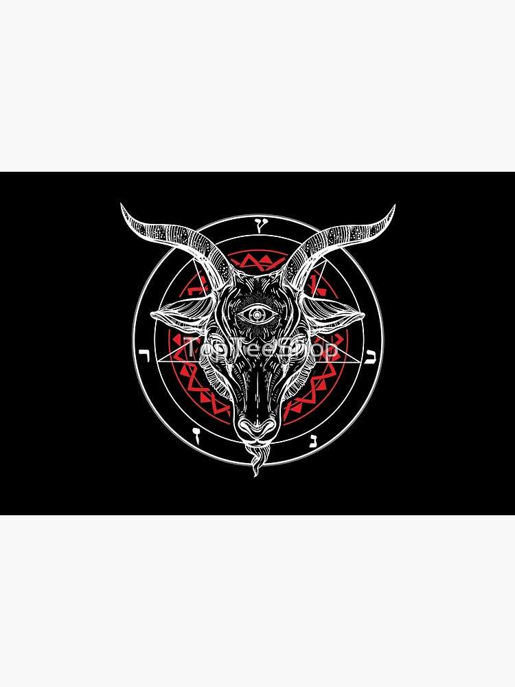 Disover Satanic Goat Baphomet Circle Satan Symbol  Lucifer Devil | Bath Mat