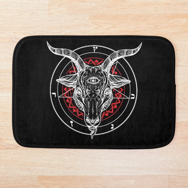 Satanic Goat Baphomet Circle Satan Symbol Lucifer Devil Bath Mat